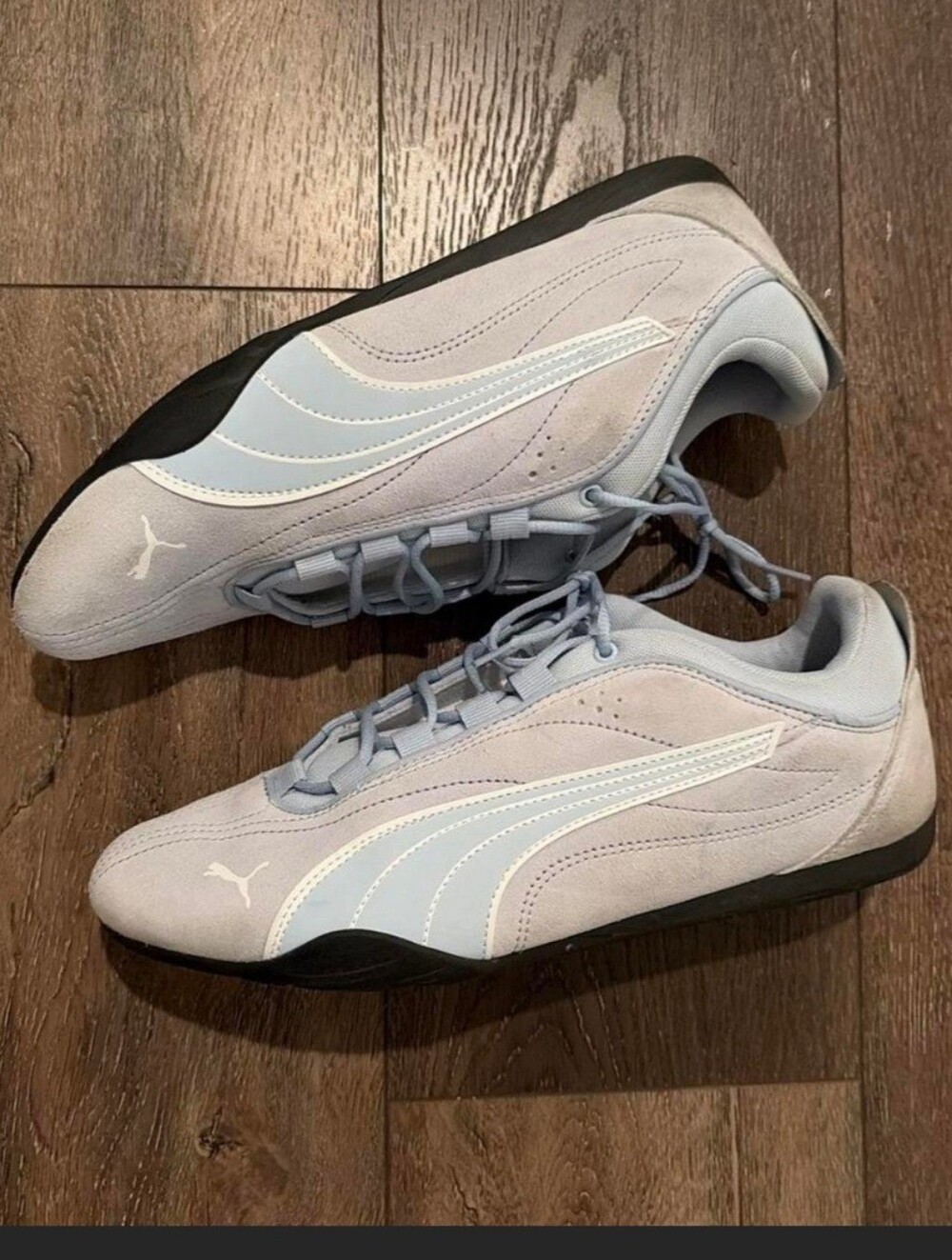 Puma Speedcat Light Blue & Grey Suede Sneakers Womens Sz 11